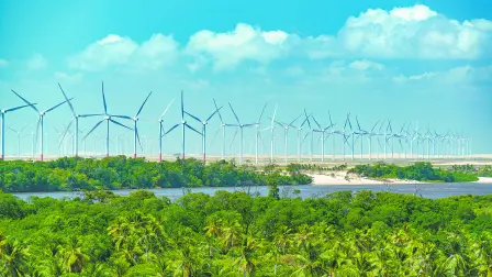 Wind farm and tropicBrasil busca atraer capital climático hacia industrias verdes, tecnología y economía circular