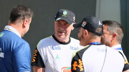 Soccer Football - FIFA World Cup 2026 - Brazil Training - Columbia Park Training Facility, Morristown, New Jersey, U.S. - June 3, 2026 Brazil coach Carlo Ancelotti at training IMAGN IMAGES via Reuters/Caean Couto