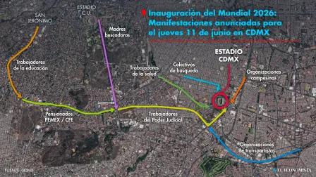 Inauguración del Mundial 2026: Manifestaciones anunciadas para el jueves 11 de junio en CDMX