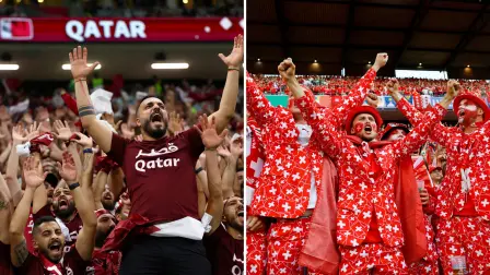 Aficionados de Catar y de Suiza.