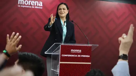 La presidenta de Morena, Ariadna Montiel.