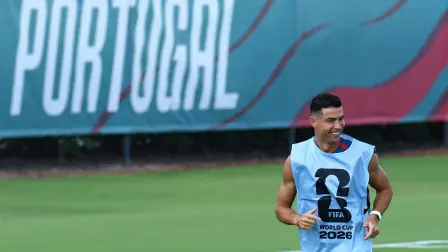 El capitán de la selección de Portugal, Cristiano Ronaldo, durante su entrenamiento previo a su debut en el Mundial 2026.