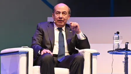 El expresidente de México, Felipe Calderón, durante la celebración de la primera jornada del Congreso "La oportunidad del futuro", a 18 de junio de 2026, en Zaragoza, Aragón (España).