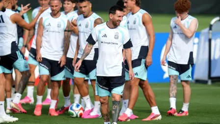 Lionel Messi participó en una sesión de entrenamiento previa al partido de la fase de grupos J del Mundial de Fútbol de 2026 entre Argentina y Austria.