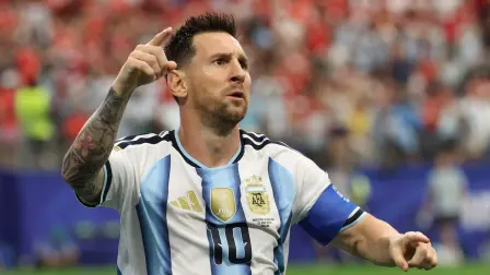Lionel Messi anotó su gol número 17 en una Copa del Mundo frente a Austria. Foto: Reuters