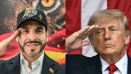 Abelardo de la Espriella, del movimiento político Defensores de la Patria, y el presidente de EU, Donald Trump.