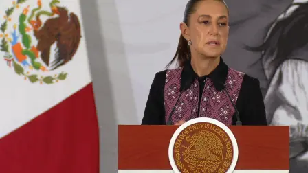 La presidenta Claudia Sheinbaum Pardo, durante la conferencia matutina en Palacio Nacional el 23 de junio de 2026. Foto: Especial