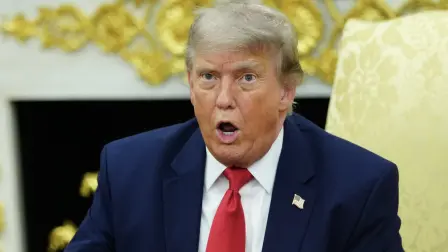US President Donald Trump speaks during a meeting with NATO Secretary General Mark Rutte in the Oval Office of the White House in Washington, DC, on June 24, 2026. (Photo by Aaron Schwartz / AFP)
