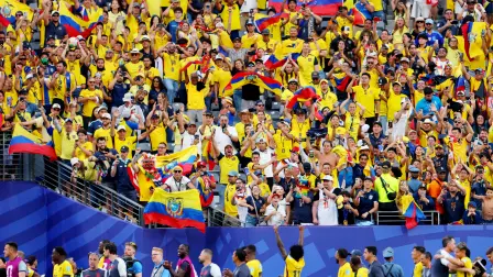 Soccer Football - FIFA World Cup 2026 - Group E - Ecuador v Germany - New York/New Jersey Stadium, East Rutherford, New Jersey, U.S. - June 25, 2026 Ecuador fans celebrate after the match REUTERS/Mike Segar
