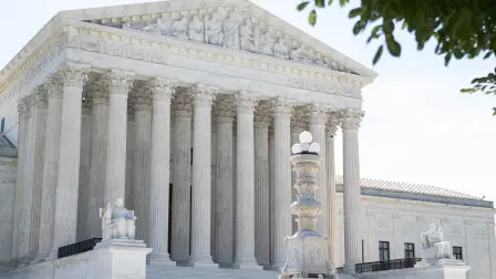 A view of the US Supreme Court in Washington, DC, on June 25, 2026. The US Supreme Court on Thursday backed a Trump administration move to strip deportation protections from some 350,000 Haitians and 6,000 Syrians living in the United States. The conservative-dominated court, in a 6-3 ruling, said the Department of Homeland Security's decision to end Temporary Protected Status (TPS) for Haitian and Syrian immigrants was not subject to judicial review. (Photo by SAUL LOEB / AFP)