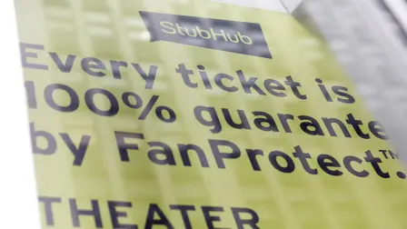 NEW YORK, NEW YORK - APRIL 18: The StubHub logo is seen in a former store on April 18, 2024 in New York City. StubHub, the online ticketing service, is looking for a potential summer initial public offering with a a valuation of at least $16.5 billion.   Michael M. Santiago/Getty Images/AFP (Photo by Michael M. Santiago / GETTY IMAGES NORTH AMERICA / Getty Images via AFP)