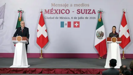 La presidenta de México, Claudia Sheinbaum, se reunió en Palacio Nacional con el presidente de la Confederación Suiza, Guy Parmelin.