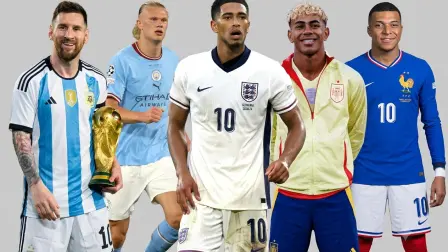 Estrellas del futbol: Messi, Halaand, Bellingham, Yamal y Mbappé