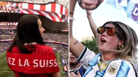 Fanáticas de Suiza y Argentina del Mundial de Futbol 2026.