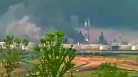 Smoke rises over an oil refinery, after Ukraine's military said it had hit an oil refinery in Russia's Samara region overnight, in Syzran, Samara region, Russia July 12, 2026, in this screen grab obtained from a social media video. Social Media/via REUTERS  THIS IMAGE HAS BEEN SUPPLIED BY A THIRD PARTY. NO RESALES. NO ARCHIVES. NEWS USE ONLY.VERIFICATION:-Oil refinery layout, terrain and road signs match archive and satellite imagery-Regional governor confirmed drone attack in Samara on morning of July 12-Ukraine's military on July 12 said it hit an oil refinery in Samara region overnight-No older versions of video found posted online before July 12