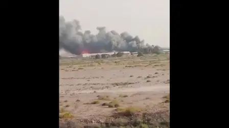 Captura de video tomada de imágenes publicadas en redes sociales el 12 de julio de 2026, muestra una densa columna de humo elevándose en Abdali, en la frontera norte de Kuwait.AFPTV teams in Paris were able to verify the location of the video through satellite imagery. The video was filmed in Abdali, Kuwait (29.999961, 47.954312). We were unable to contact the author of the video. /