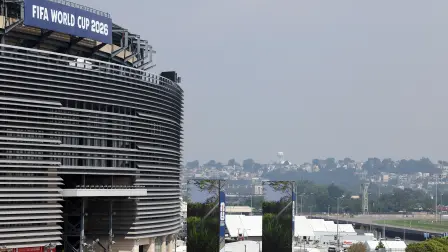 Imagen del estadio de Nueva York/Nueva Jersey dos días antes de la final del torneo de fútbol de la Copa Mundial de 2026 entre España y Argentina, en East Rutherford.