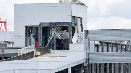 The damaged Aeon Mall shopping centre, where an explosion occurred after an earthquake with a magnitude of 7.1 struck Japan's southern Kumamoto prefecture, in Kashima Town, Kumamoto Prefecture, Japan, July 29, 2026. REUTERS/Kim Kyung-Hoon