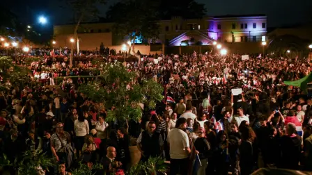 People take part in a protest in defense of the judiciary, the separation of powers and the rule of law in San Jose on August 6, 2026, amid concerns over proposed judicial reforms by President Laura Fernandez. Thousands of people protested in Costa Rica on August 6 against what they see as a threat by President Laura Fernandez to the country's judiciary, in a nation widely regarded as one of the region's most stable democracies. (Photo by ALEJANDRA VALENZUELA / AFP)