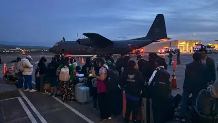 Los 36 connacionales repatriados desde Colombia arribaron a la Base Aérea Militar de Santa Lucía tras resultar afectados por el sismo de magnitud 7.4 registrado el pasado 10 de agosto.