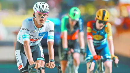 Cycling - Tour de France - Stage 19 - Gap to Alpe d'Huez - Alpe d'Huez, France - July 24, 2026UAE Team Emirates XRG's Isaac Del Toro reacts as he completes stage 19 REUTERS/Stephanie Lecocq