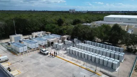 Sistema de almacenamiento energético instalado en un resort de Cancún, Quintana Roo, que permite reducir costos de electricidad y respaldar la operación del hotel ante interrupciones del suministro