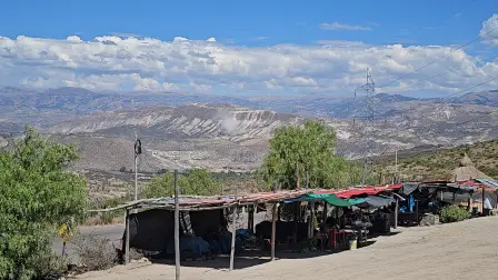 Dust rises, floating from the hills after an earthquake in Pacaycasa, Ayacucho, Peru, August 20, 2026, in this frame from a video. YERSON CORONADO /via REUTERS  THIS IMAGE HAS BEEN SUPPLIED BY A THIRD PARTY. MANDATORY CREDIT. NO RESALES. NO ARCHIVES. VERIFICATION: Reuters verified the location by the shape of the mountains and topography mapping, which matched satellite imagery of the area. Coordinates of the mountain: -13.094606, -74.197617. The date was confirmed by the original file metadata.