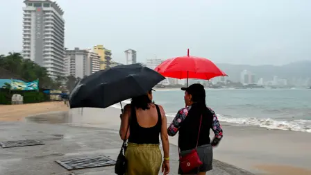 Lluvia en la playa mexicana.
