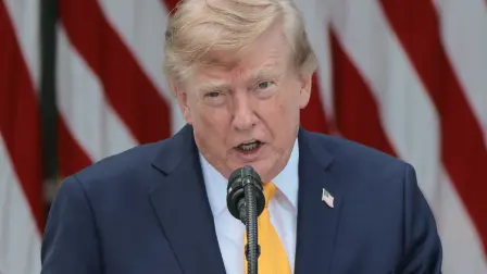 U.S. President Donald Trump speaks as he hosts a back-to-school-themed event to highlight his administration's education policies, in the Rose Garden at the White House in Washington, D.C., U.S., August 24, 2026. REUTERS/Jonathan Ernst