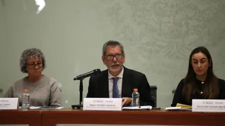 Conferencia del secretario de Hacienda y Crédito Público, Édgar Amador Zamora, sobre el Paquete Económico 2027.