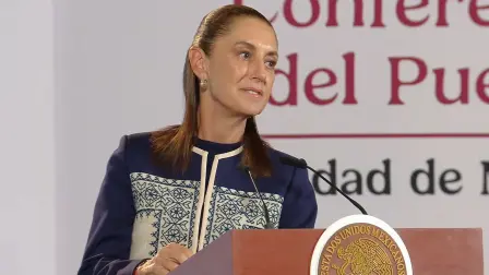 Claudia Sheinbaum, presidenta de México, durante una conferencia en la que destacó los avances del programa Vivienda para el Bienestar.