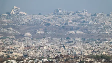 Vista de Palestina desde la frontera con Israel. Foto: Reuters