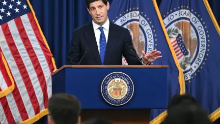 US Federal Reserve Chair Kevin Warsh speaks during a news conference at the William McChesney Martin Jr. Federal Reserve Board Building in Washington, DC, on September 16, 2026. The US Federal Reserve on Wednesday raised interest rates in the world's largest economy by 25 basis points to tackle stubbornly high inflation, a move sure to anger President Donald Trump, who has demanded lower rates. (Photo by SAUL LOEB / AFP)