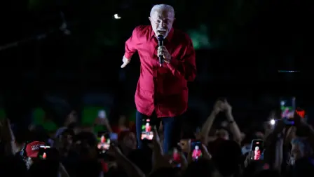 Brazil's President and presidential candidate Luiz Inacio Lula da Silva speaks during a campaign rally in Ceilandia, Federal District, Brazil on September 16, 2026. Brazil will hold a presidential election on October 4, 2026. (Photo by Sergio Lima / AFP)