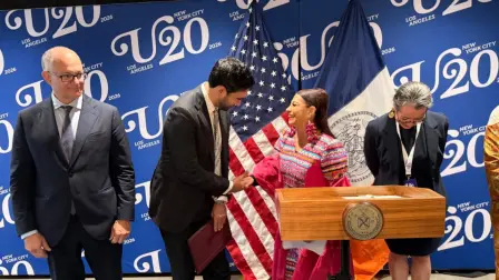 Clara Brugada, jefa de Gobierno de la CDMX, se encuentra con el alcalde de NY, Zohran Mamdani.