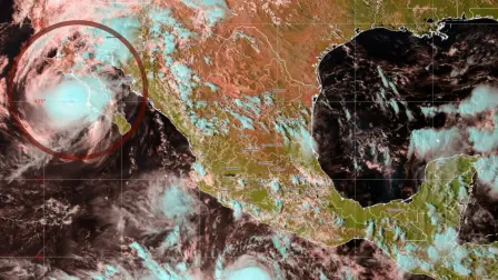 Vista satelital de Polo acercándose a BCS.