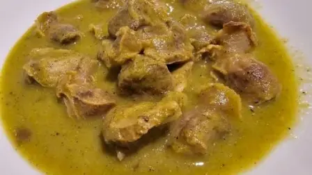 Mollejas de pollo en salsa verde