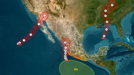 Ciclones tropicales rodean a México. Rachel se mantiene alejada de México, pero podría tocar en los próximos días territorio nacional; Simón pone en alerta a las autoridades, e Isaías se encamina hacia Estados Unidos.