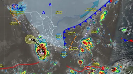 Conagua prevé lluvias de hasta 250 mm, fuertes vientos y oleaje elevado en las costas del Pacífico mexicano