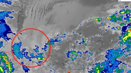 Imagen satelital del frente frío número 2 en Veracruz.