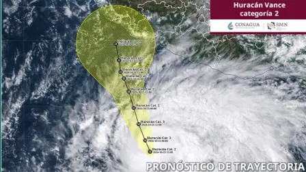 Pronóstico del SMN sobre el avance del huracán Vance.