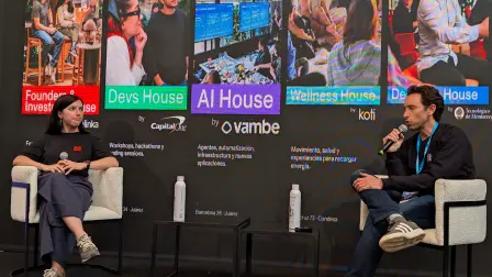 Bernardo Cordero y Roxana Antohi, fundador y directora ejecutiva de México Tech Week.