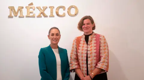 La presidenta de México, Claudia Sheinbaum, se reunió ayer lunes con la economista Mariana Mazzucato para conversar sobre proyectos de innovación.