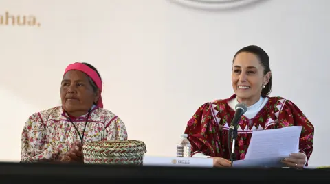 Claudia Sheinbaum visitó Mogótavo, en el municipio de Urique, Chihuahua.