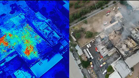 Incendio en bodega de Bachoco en Apodaca, Nuevo León.