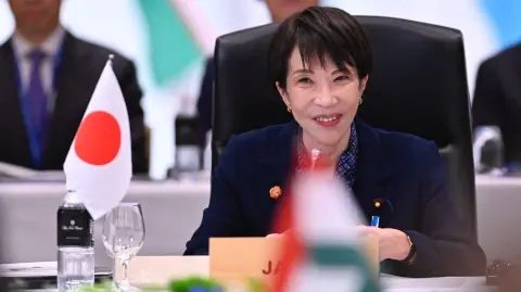 Japans Prime Minister Sanae Takaichi delivers welcoming remarks at the leaders-level "Central Asia plus Japan" Dialogue (CA+JAD) Summit in Tokyo on December 20, 2025. (Photo by David MAREUIL / POOL / AFP)