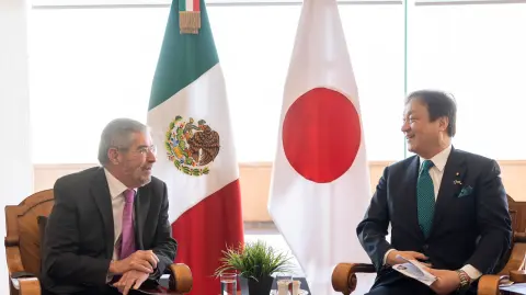 El canciller Juan Ramón de la Fuente se reunió con el ministro de Estado de Relaciones Exteriores de Japón, Iwao Horii.