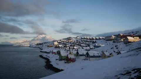 Casas en Nuuk, Groenlandia.
