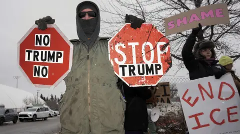 Protestas en Minnesota contra ICE y la política antimigrante del presidente Donald Trump.