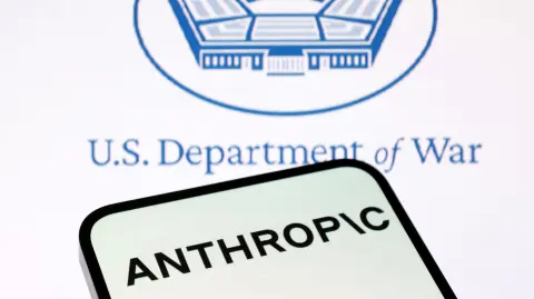 U.S. Department of War and Anthropic logos are seen in this illustration taken March 1, 2026. REUTERS/Dado Ruvic/Illustration